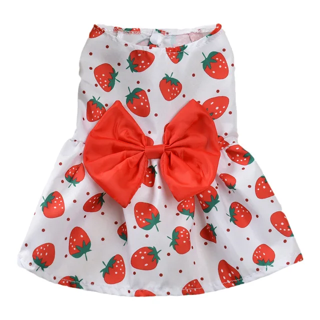 Summer Fruit Printed Dog Skirt for Small Dogs Cats Clothes Sleeveless Dog Vest Puppy Shirt York Chihuahua Pug Dress Costumes 2