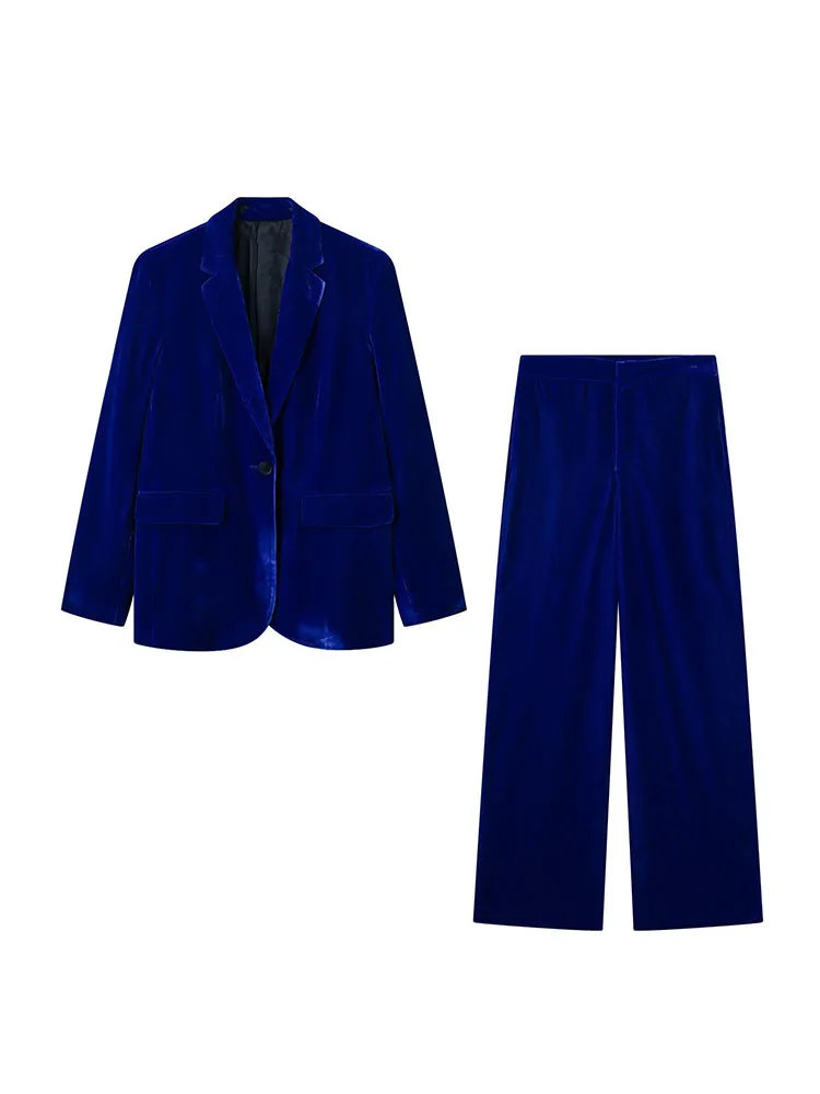 

Женский бархатный блейзер с карманами PB & ZA, винтажный пиджак с длинным рукавом, верхняя одежда для женщин, 2731322, 2022