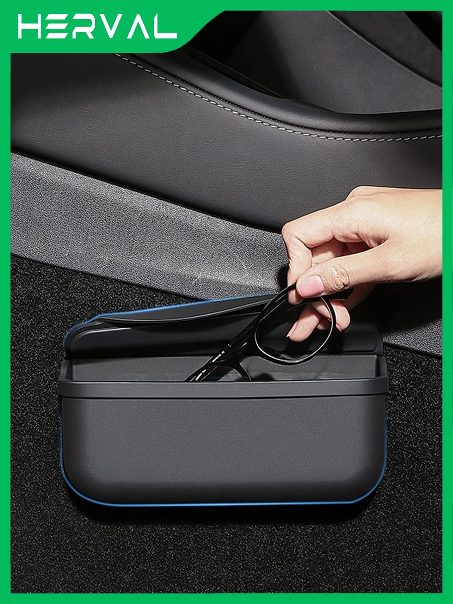 

Herval Tesla Model Y 2022 Model 3 2021 Storage Box Center Console Sun Glasses Coin Card Organizer Container