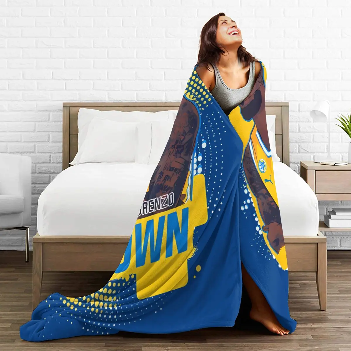 Всесезонное Флисовое одеяло для баскетбола Maccabi Tel AV ультрамягкое фланелевое