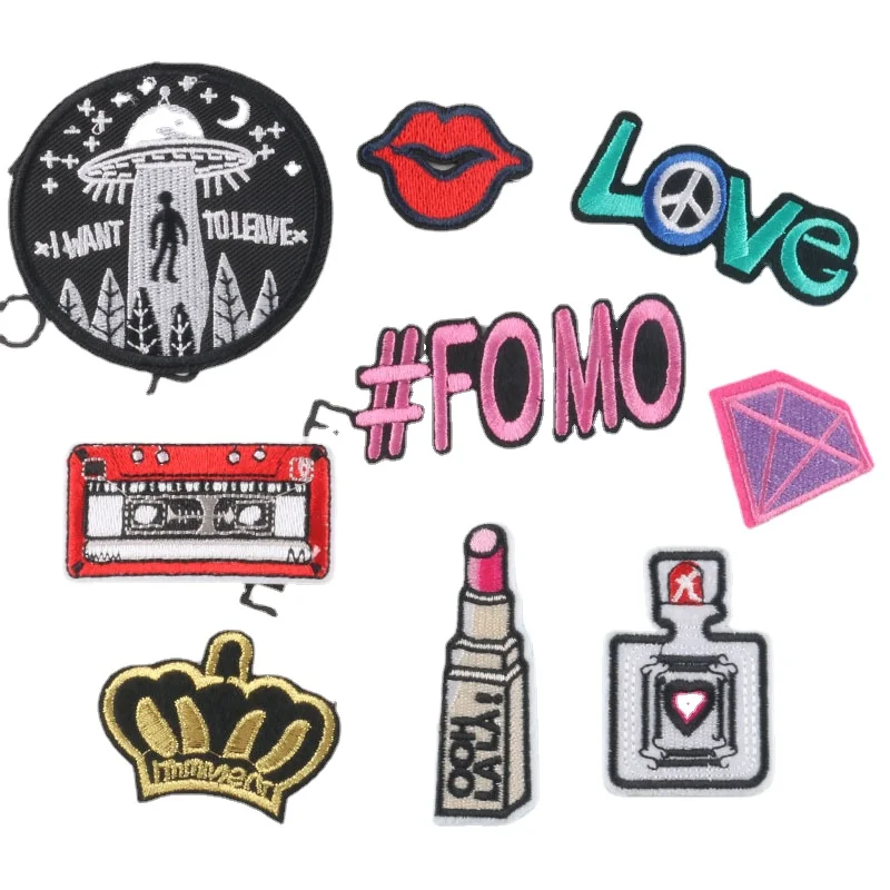 

Computer Embroidery Logo Clothing Accessories Radio Letter Lipstick Heat Transfer Cloth Patch Clothing Cloth Stickers
