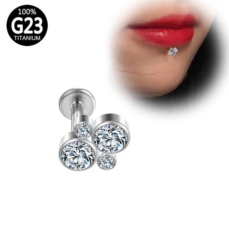 

Piercing Septum Earrings Lip Tragus Sexy Clicker Ball Studs Earrings Cartilage Labret Zircon G23 Titanium Ear Helix Body Jewelry