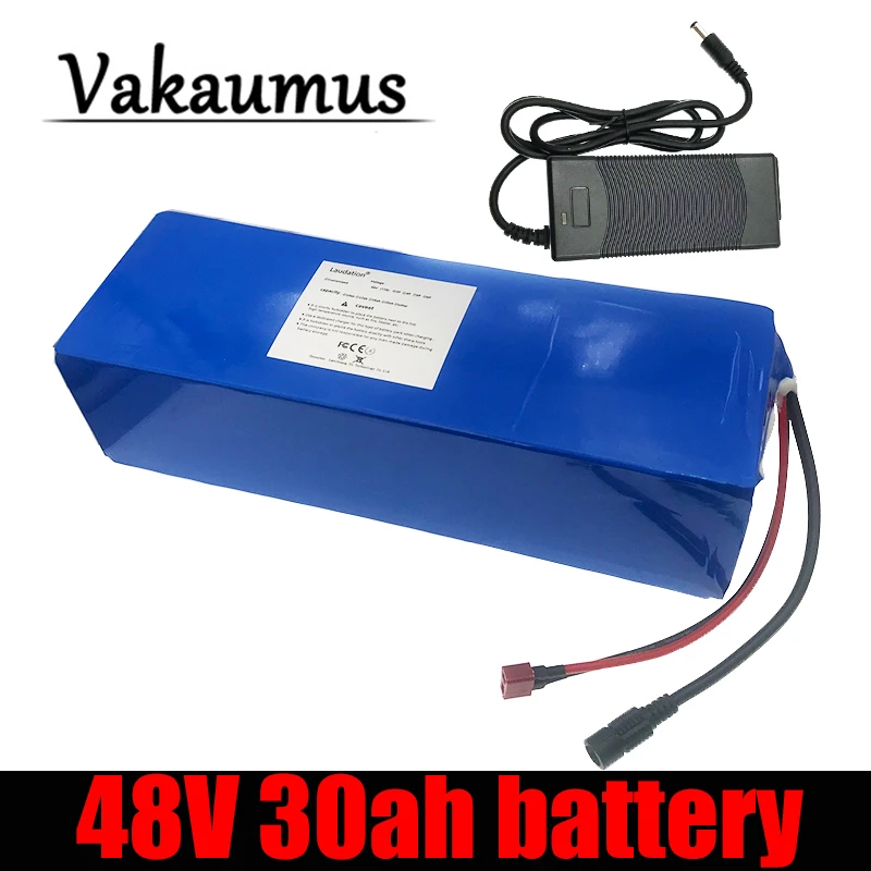 

Vakaumus 48V Battery 13s4p 30Ah Battery Pack 750W High Power Battery Ebike Electric Bicycle 25A BMS With T Plug+ 54.6V2A Charger