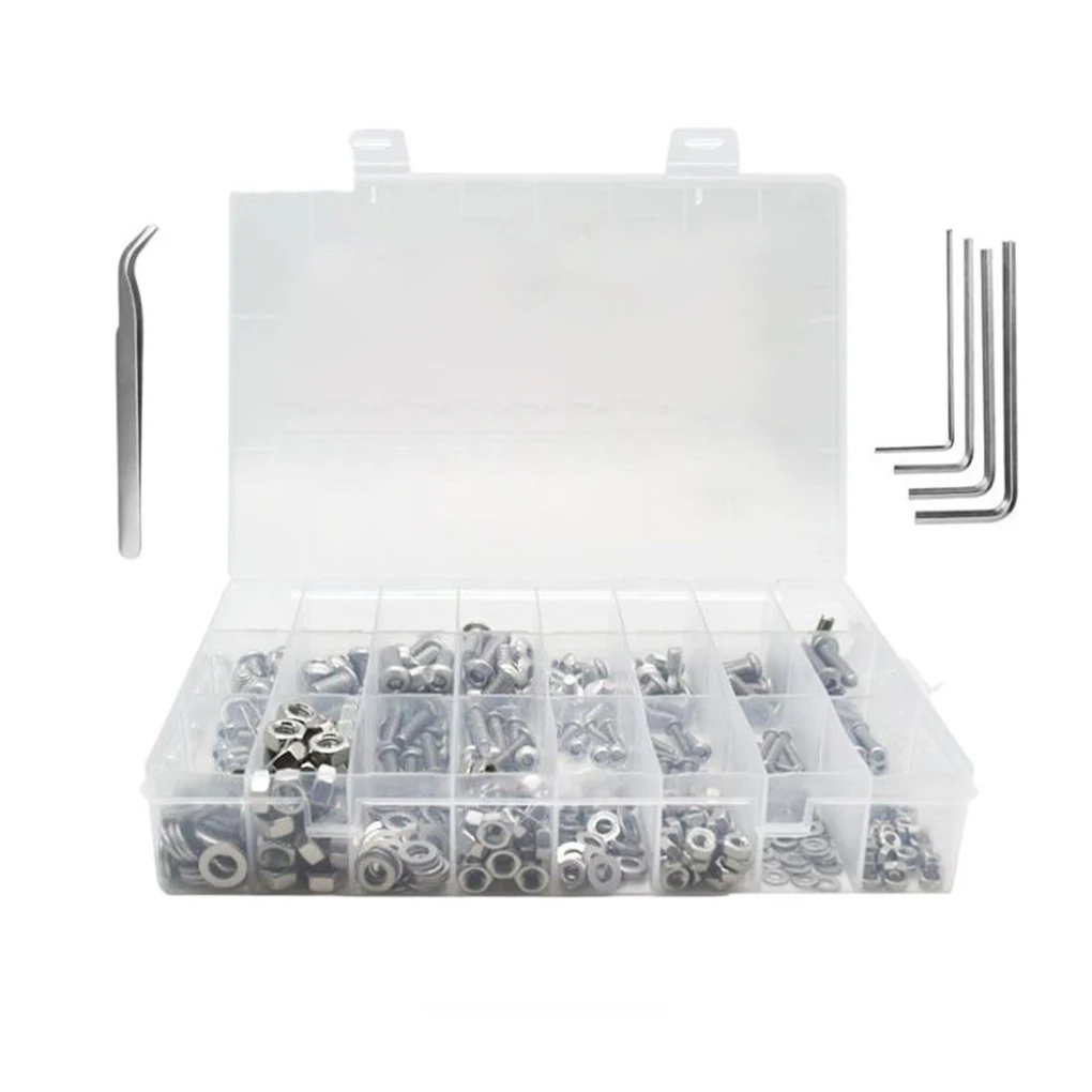 

520 Pieces/Box Hexagon Screw Universal Screws Fastener Stud Metalworking