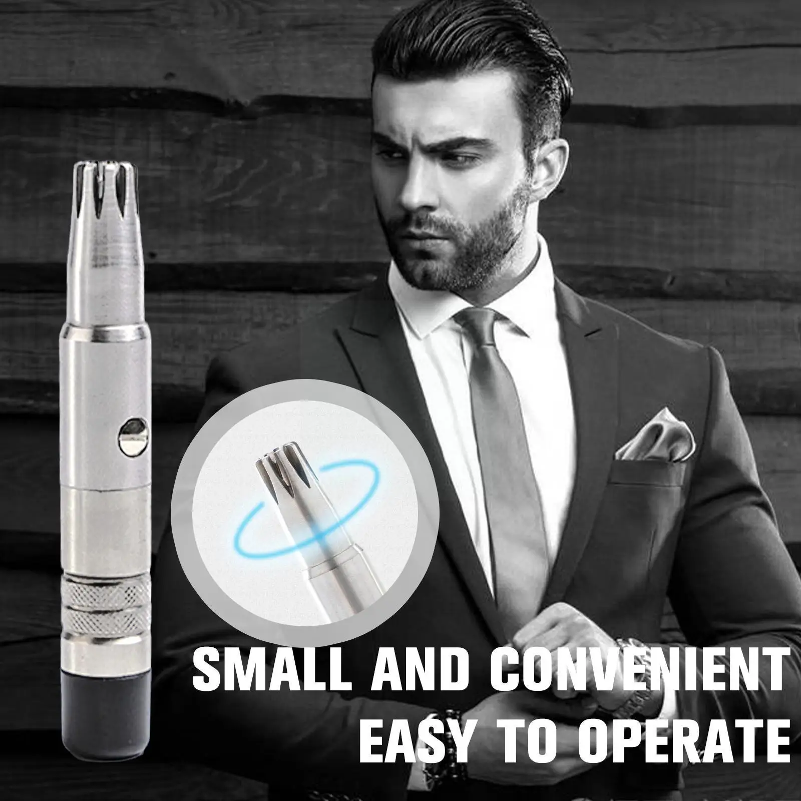 

New Portable Nose Hair Trimmer Manual Steel Nose Hair Men Rotatable Ear Nose Hair Shaving Shaver Removal V6k7