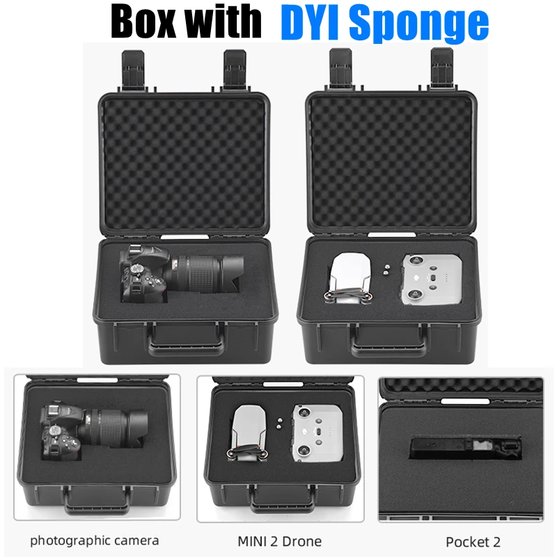 

Waterproof Hard Shell for DJI MINI 3 PRO/Canon/Nikon/Drone/Hand Tools Safety Equipment Case Storage Box with DYI Sponge