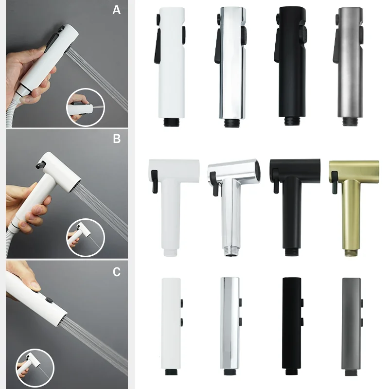 

Спринклер для душа из АБС-пластика, двухфункциональный ручной распылитель для ванной комнаты, биде, лейка для унитаза, белого, черного, сере...