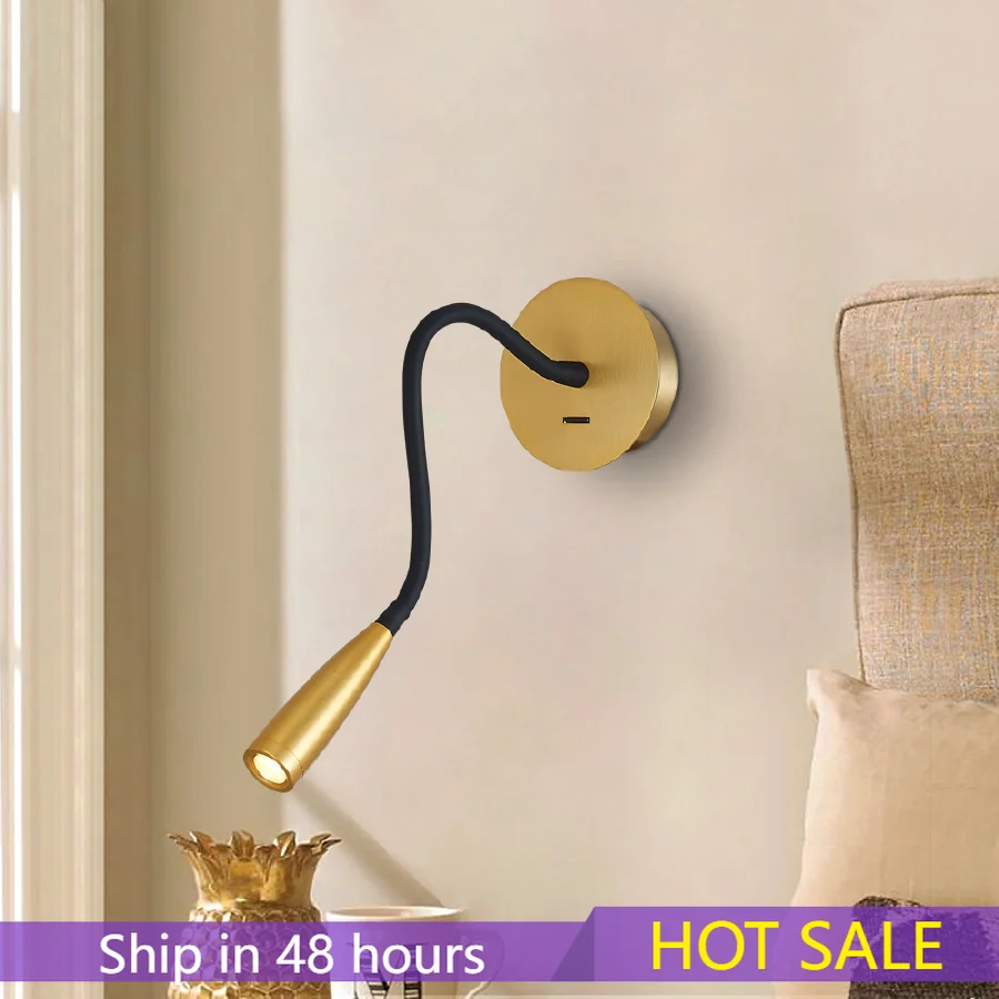 

Zerouno flexible led wall lights switch light lighting for room bedside night reading cree chip 360 degree bend indoor wall lamp