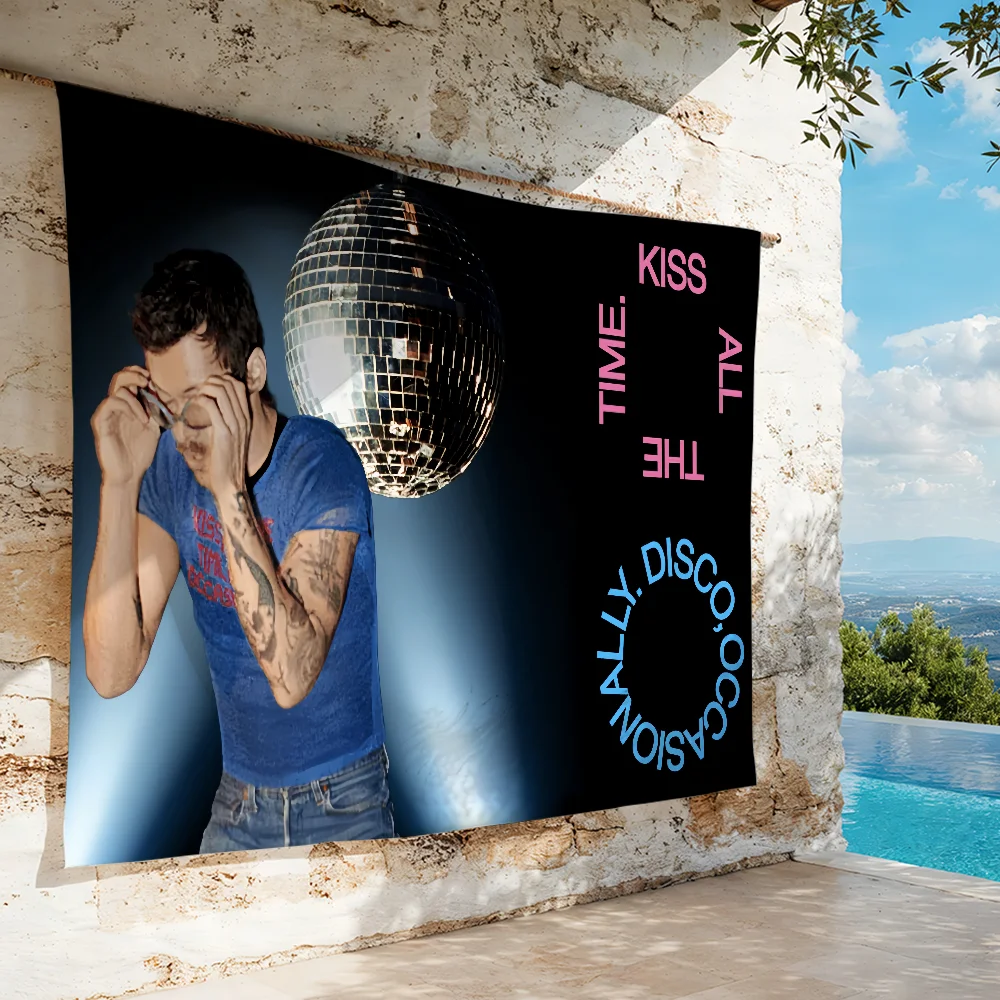 Фото Флаг Hot Singer Kiss All the Time для гостиной, дома, общежития, декора стен, для кемпинга, вечеринок, улицы, баннер H-Harry S-Styles, подарки №2
