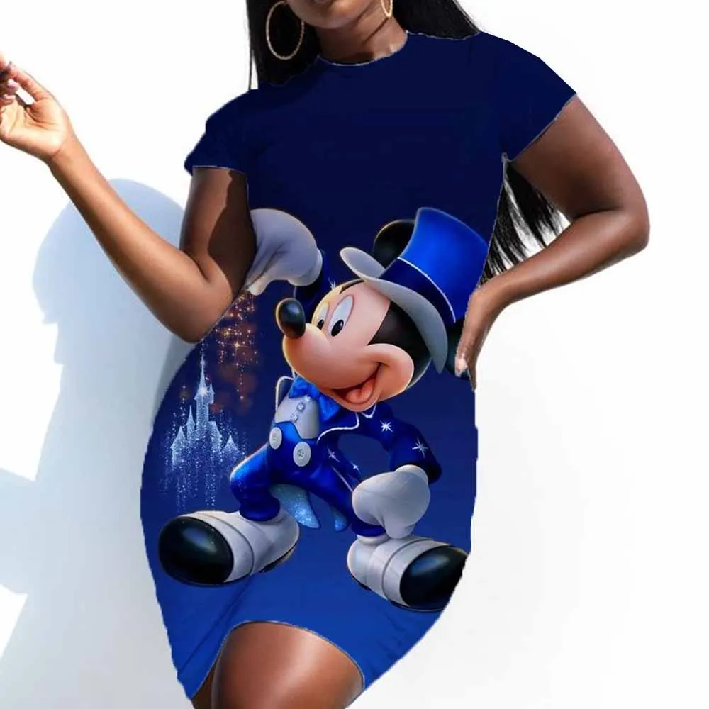 Женское облегающее мини-платье с круглым вырезом