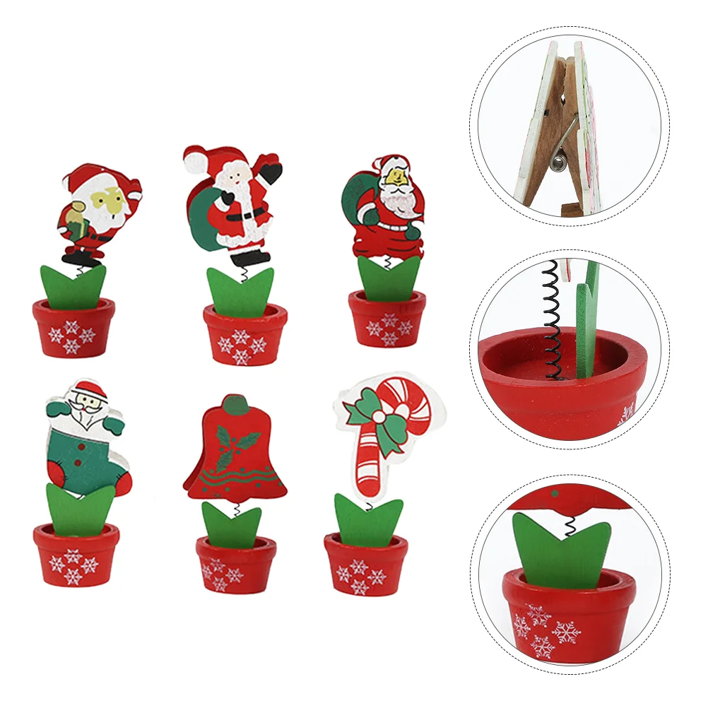 

6Pcs Colorful Picture Holders Christmas Photo Clamps Creative Clips