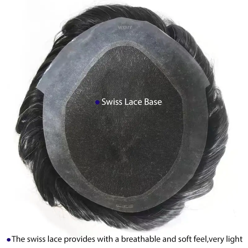 Австралийский парик для волос мужской швейцарское кружево и основание из