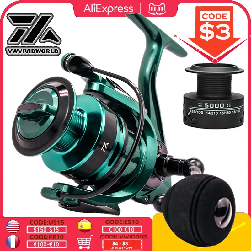 VWVIVIDWORLD Рыболовная катушка из сплава высокого качества двойная - Цена: 1897.93