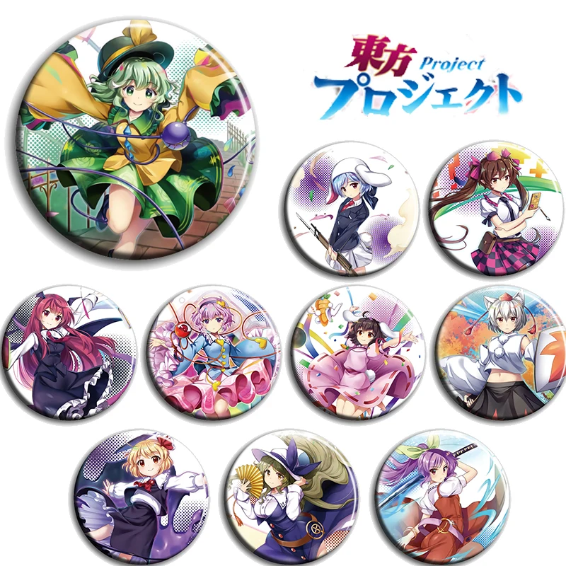 

10pcs/1lot Anime Touhou Project Figure 891 Metal Badges Round Brooch Pin Badge Bedge Kids Toy