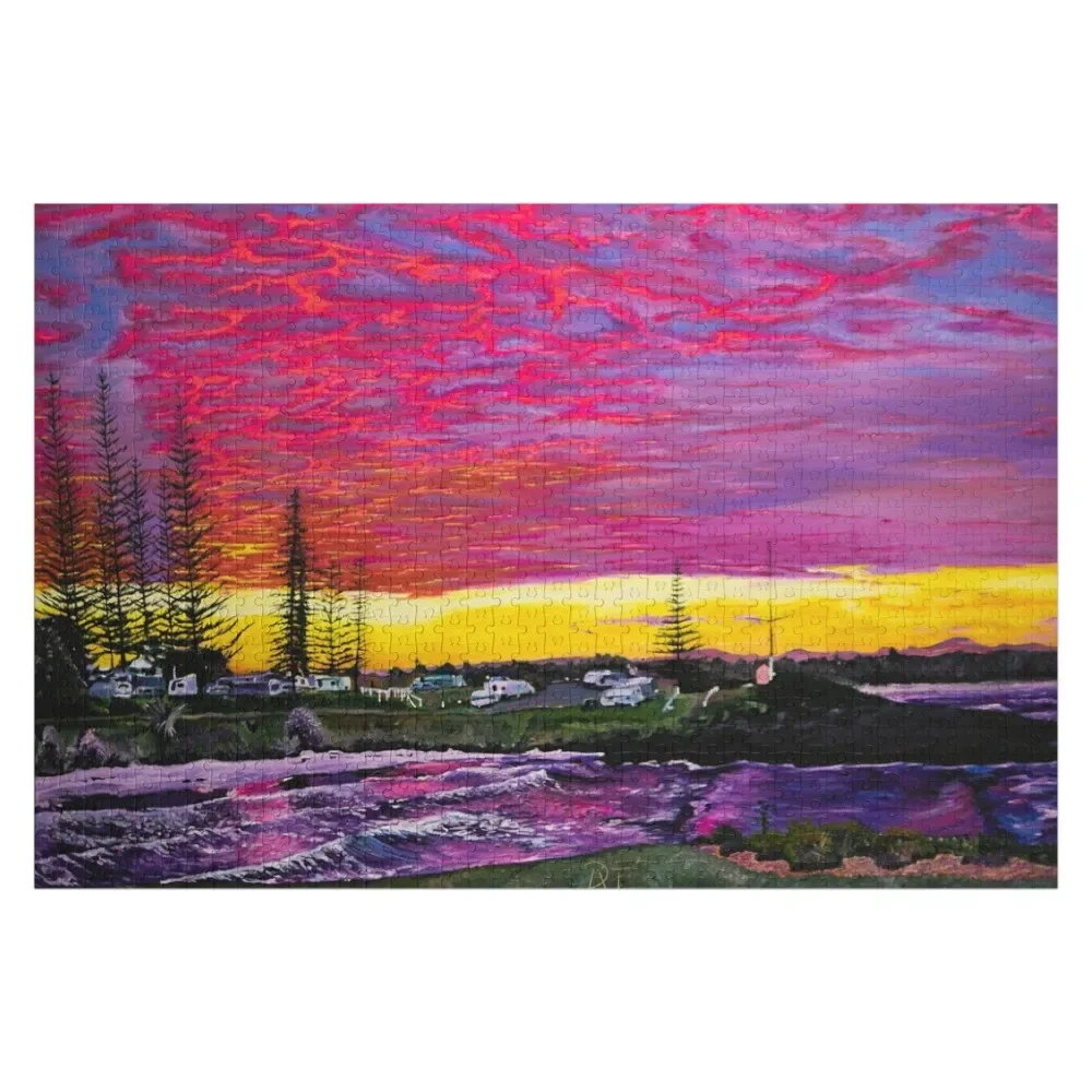 Волшебный закат ночью - Пазл-подкова заливный наслаждение детский деревянный