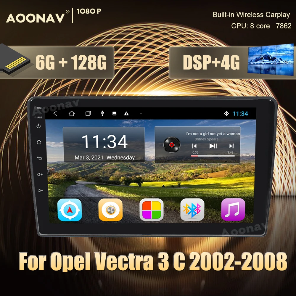 

128GB car radio 2din Android 10.0 For Opel Vectra 3 C 2002-2008 car multimedia player android auto GPS car stereo Auto Head Unit