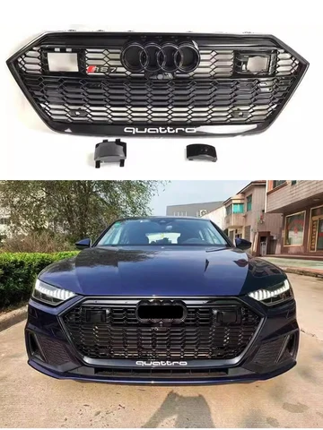 Для Audi A7 модифицированная накладка S7 RS7 Racing решетки 2019 2020 2021 2022 2023 2024 Сотовый капот ACC сетка переднего бампера Grill