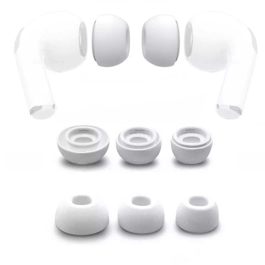 

1 Pair Large Medium Small Size White Silicone Replacement Ear Buds Tips for apple Pro Headphones Earphones Cushions