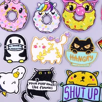 cute cat patch iron on patches for clothing thermoadhesive patches on clothes cartoon animal embroidery patch sewing applique