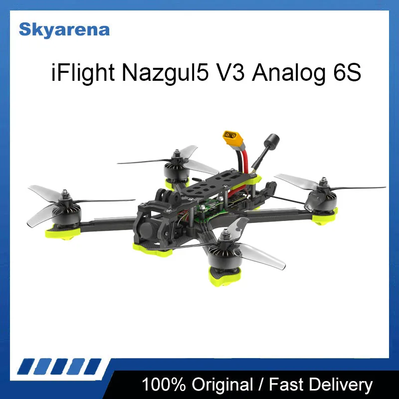 iFlight Nazgul5 V3 Analog 6S 245mm 5inch FPV Drone BNF with BLITZ F7 45A stack / RaceCam R1 Mini 1200TVL 1.8mm Camera for FPV