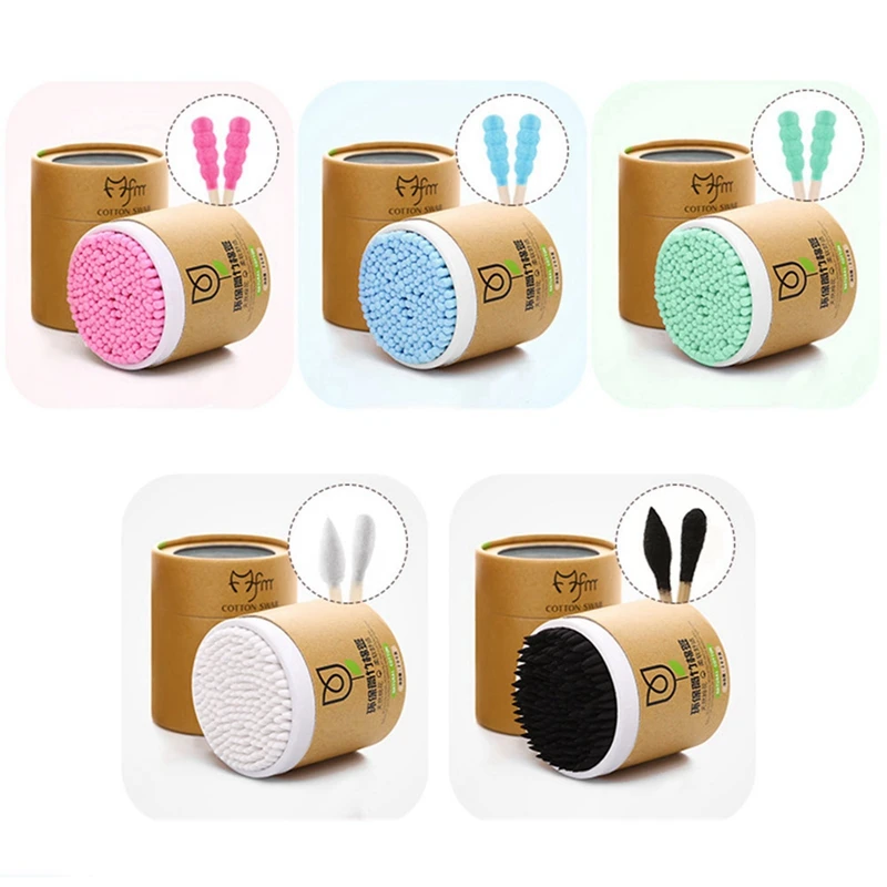

200pcs/set Bamboo Baby Cotton Swab Wood Sticks Soft Cotton Buds Cleaning of Ears Tampons Cotonete Pampons