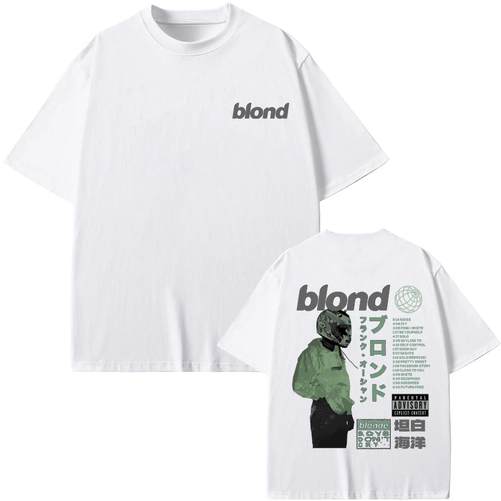 Мужские повседневные футболки из чистого хлопка рэпер Фрэнк двухсторонний принт