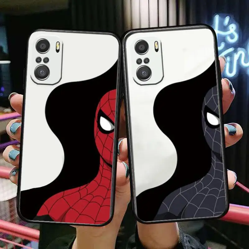 

Marvel Spiderman Comics Phone Case For xiaomi mi 11 Lite pro Ultra 10s 9 8 MIX 4 FOLD 10T 5g Black Cover Silicone Back Prett