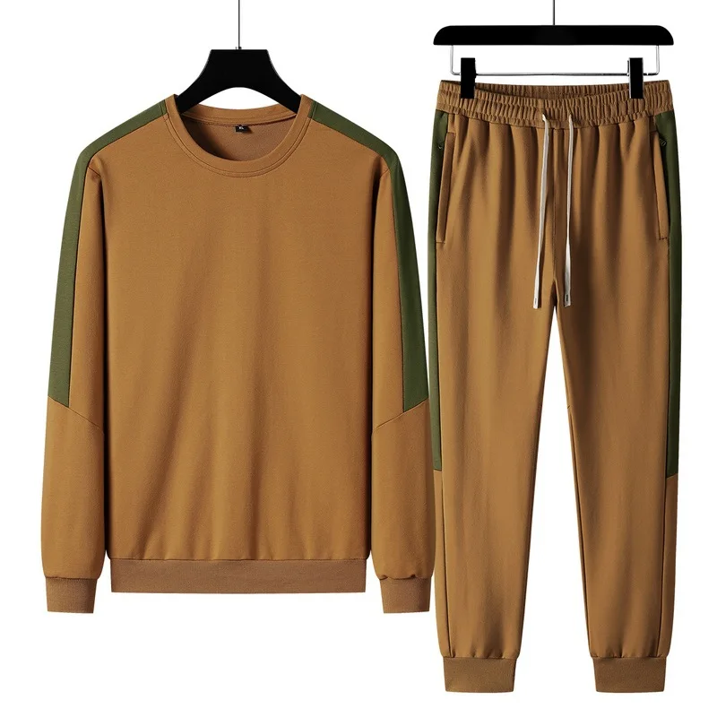 2023 Spring New Men's Sports Set Round Neck (Cardigan) Sweater+Pants Two Piece Casual Sports Fitness Running Couple Dress
