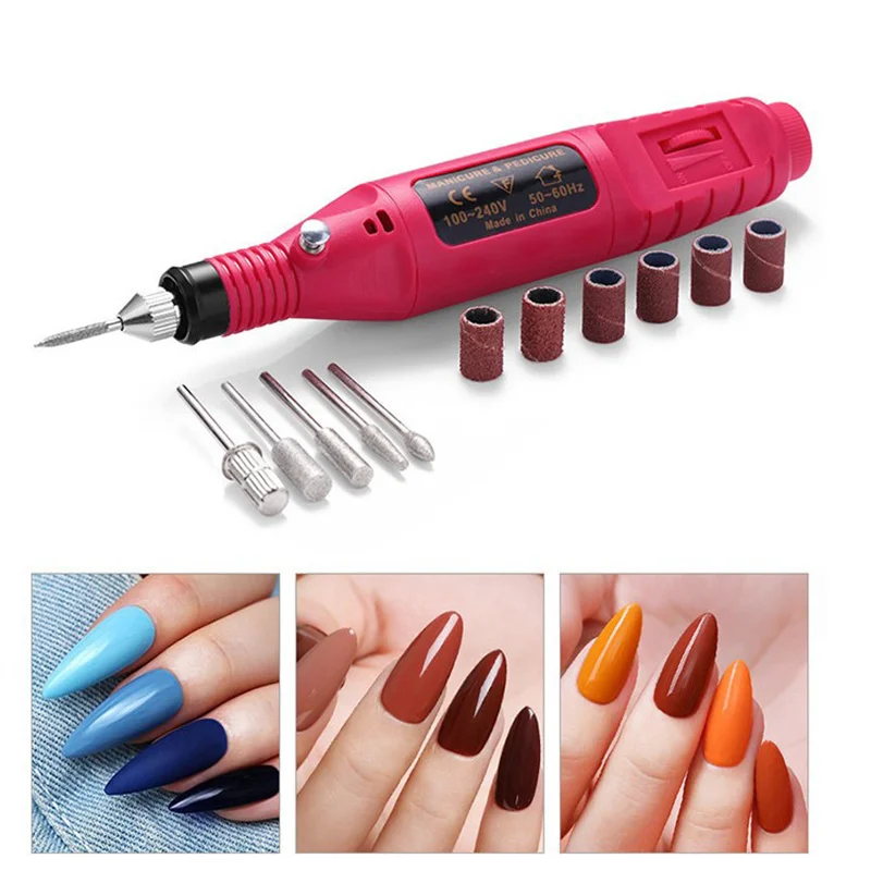 Portable Electric Nail Drill Machine Set Grinding Equipment Mill For Manicure Pedicure Professional Strong Nail Polishing Tools