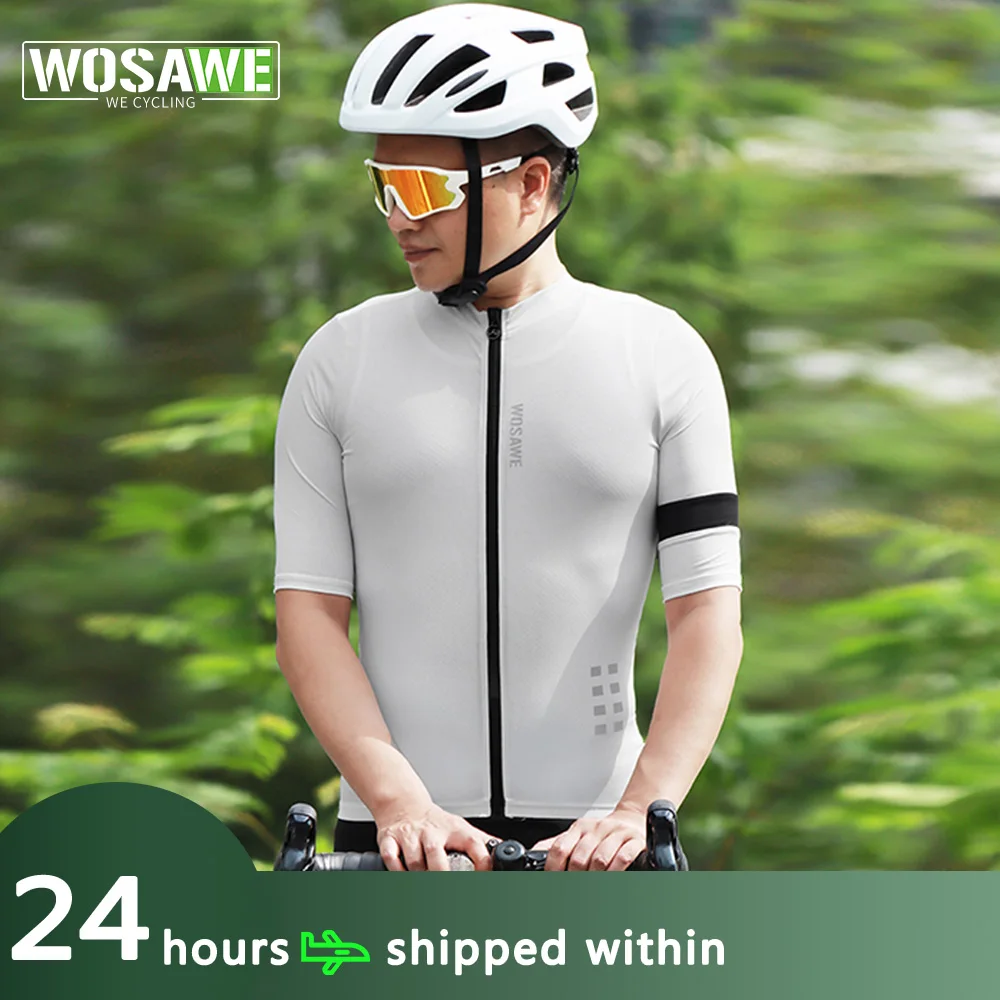 

WOSAWE Cycling Jersey Men MTB Maillot Shirts Bicycle Clothing Lightweight Mountain Bike Clothes Jumper Mtb Biking Short Sleeve