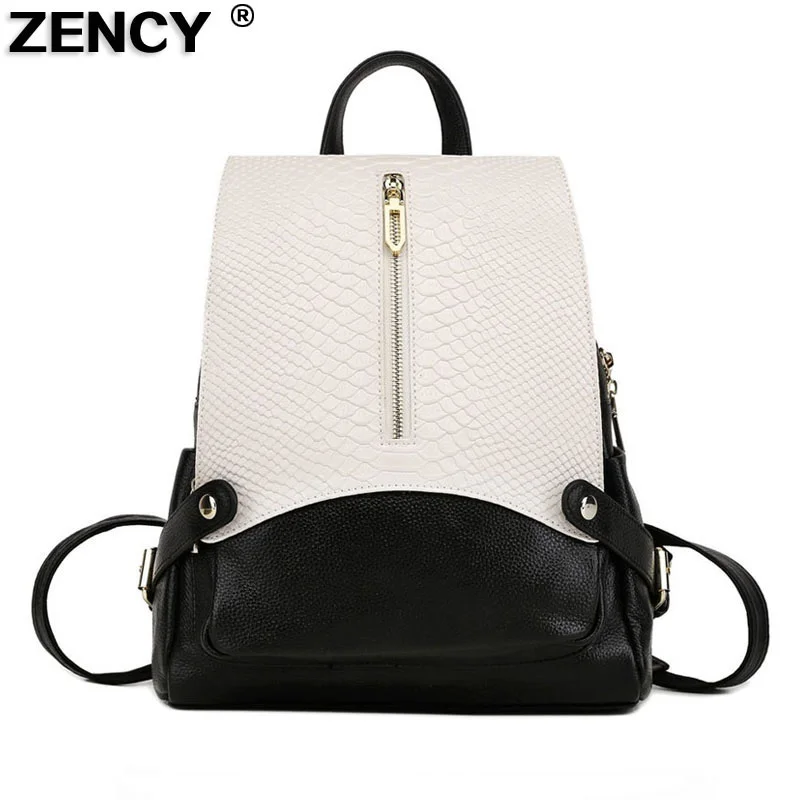 

Большой женский рюкзак из натуральной кожи с крокодиловым узором, женская школьная сумка, Женский дизайнерский рюкзак из воловьей кожи, 2023