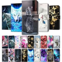 painted flip case for coque samsung galaxy s20 s21 fe s22 note 10 plus 20 ultra lite xcover5 girl kids wallet cover skin p08f