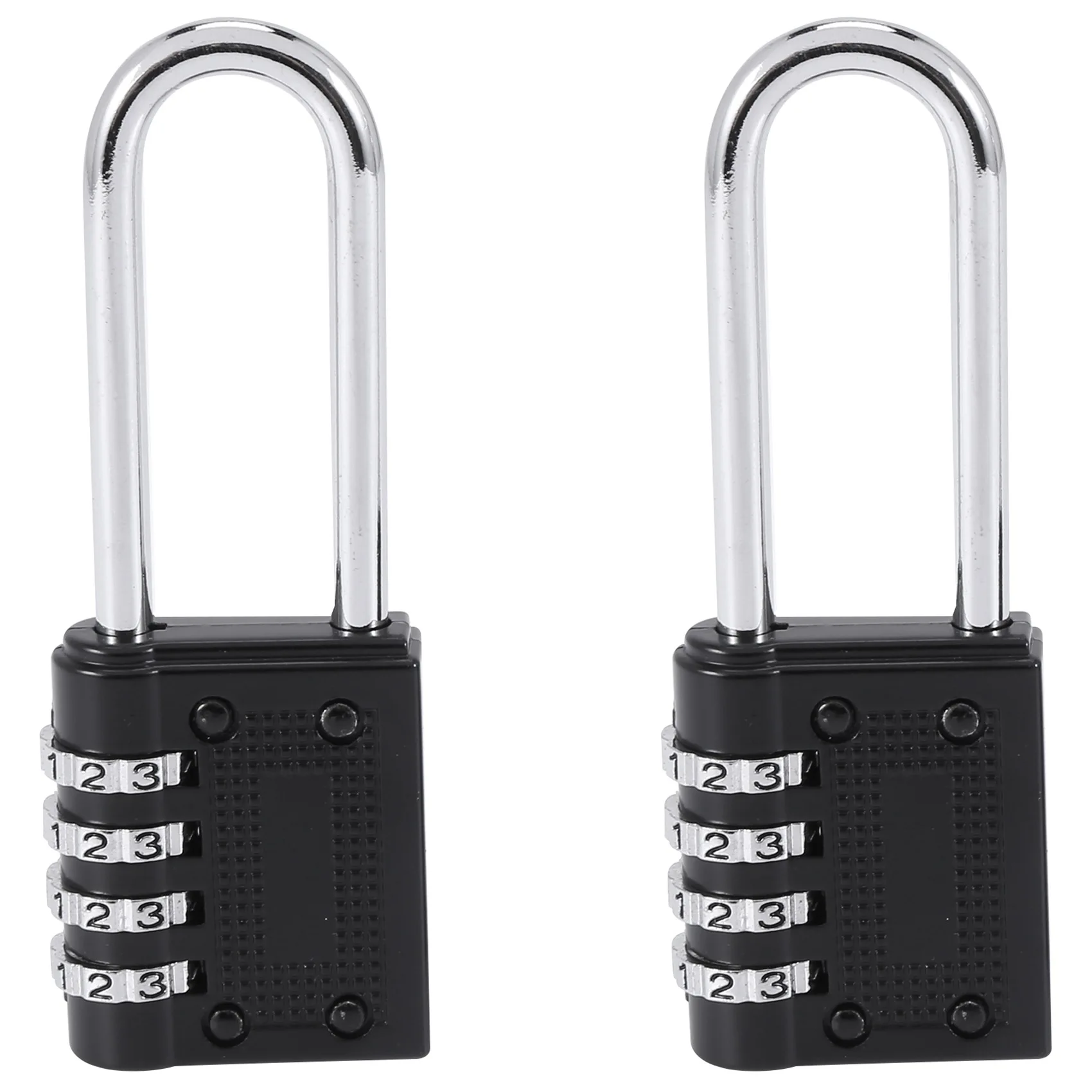 

2 Pack Outdoor Combination Padlock Long Shackle Lock 6.5cm Shackle Waterproof 4 Digit Resettable Combination Lock