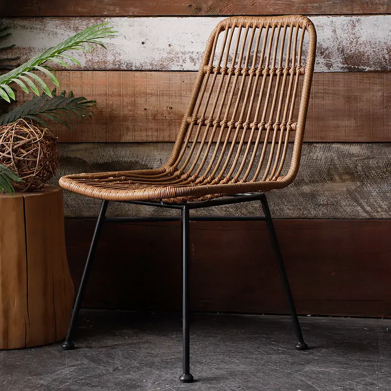 

Modern Nordic home casual simple rattan back chair