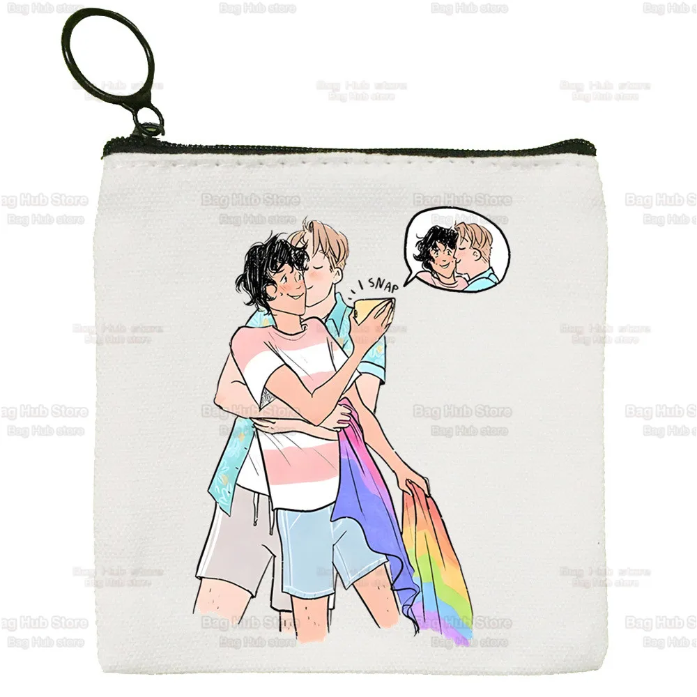 Heartstopper Coin Purse Vintage Mini Wallet Change Pouch Keys Charlie Nick Romance Storage Card Bag Zipper