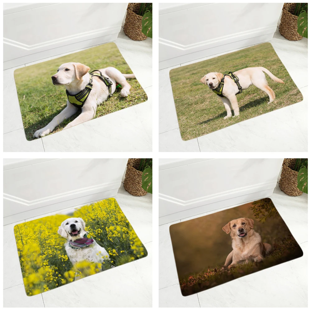 

Cute Pet Dog Animal Print Floor Mat Home Kitchen Bathroom Decoration Door Non slip Soft Flannel Floor Mat Door Mat