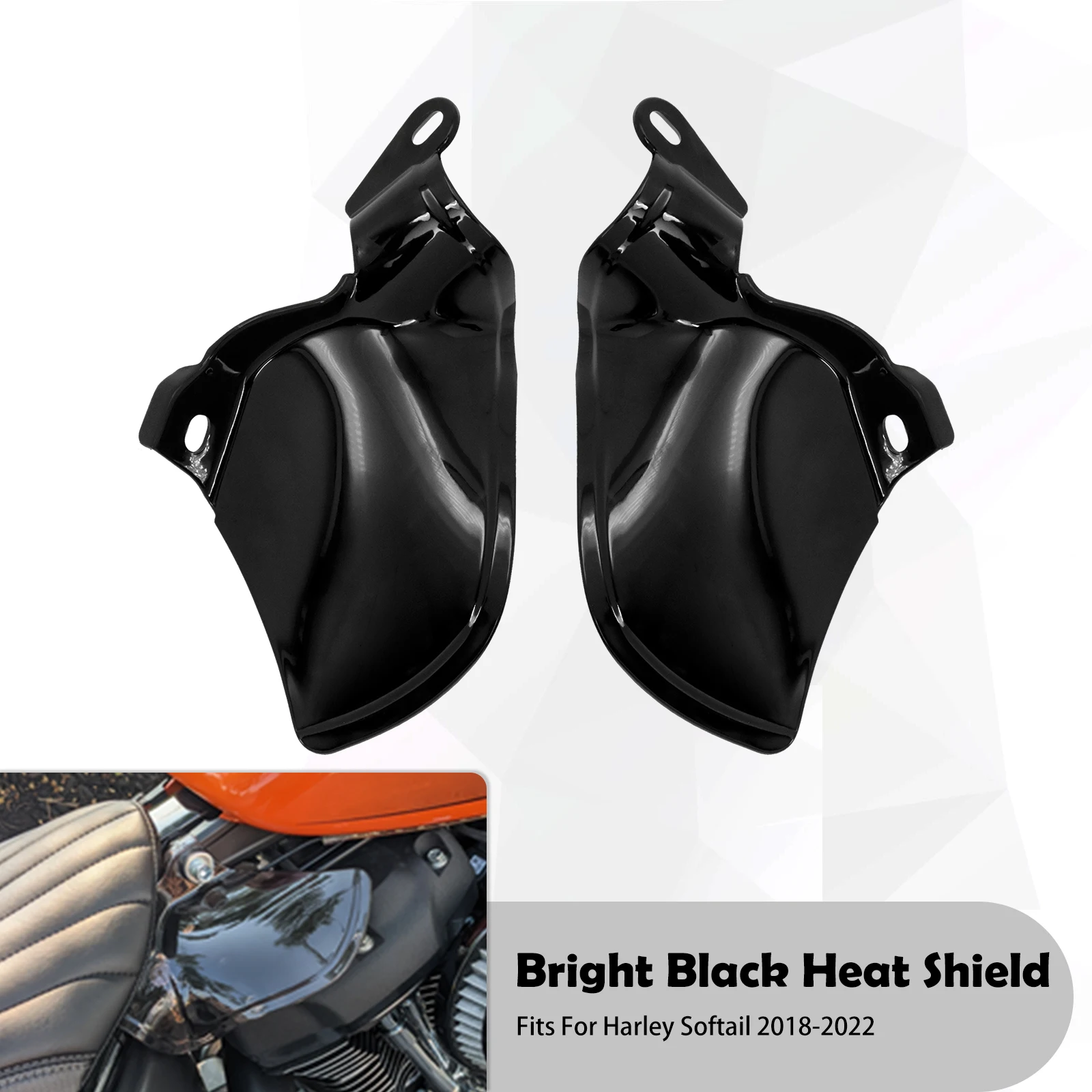 

Мотоциклетный глянцевый черный отражающий щиток для седла воздушный теплоотражатель для Harley Softail Breakout Fat Boy Slim Street Bob 18-2022