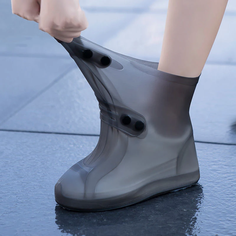 Pink PVC Rain Shoes Covers Men Women Shoe Protection High Top White Shoe Covers Reusable Women's Water Resistant Shoe Foot Cover