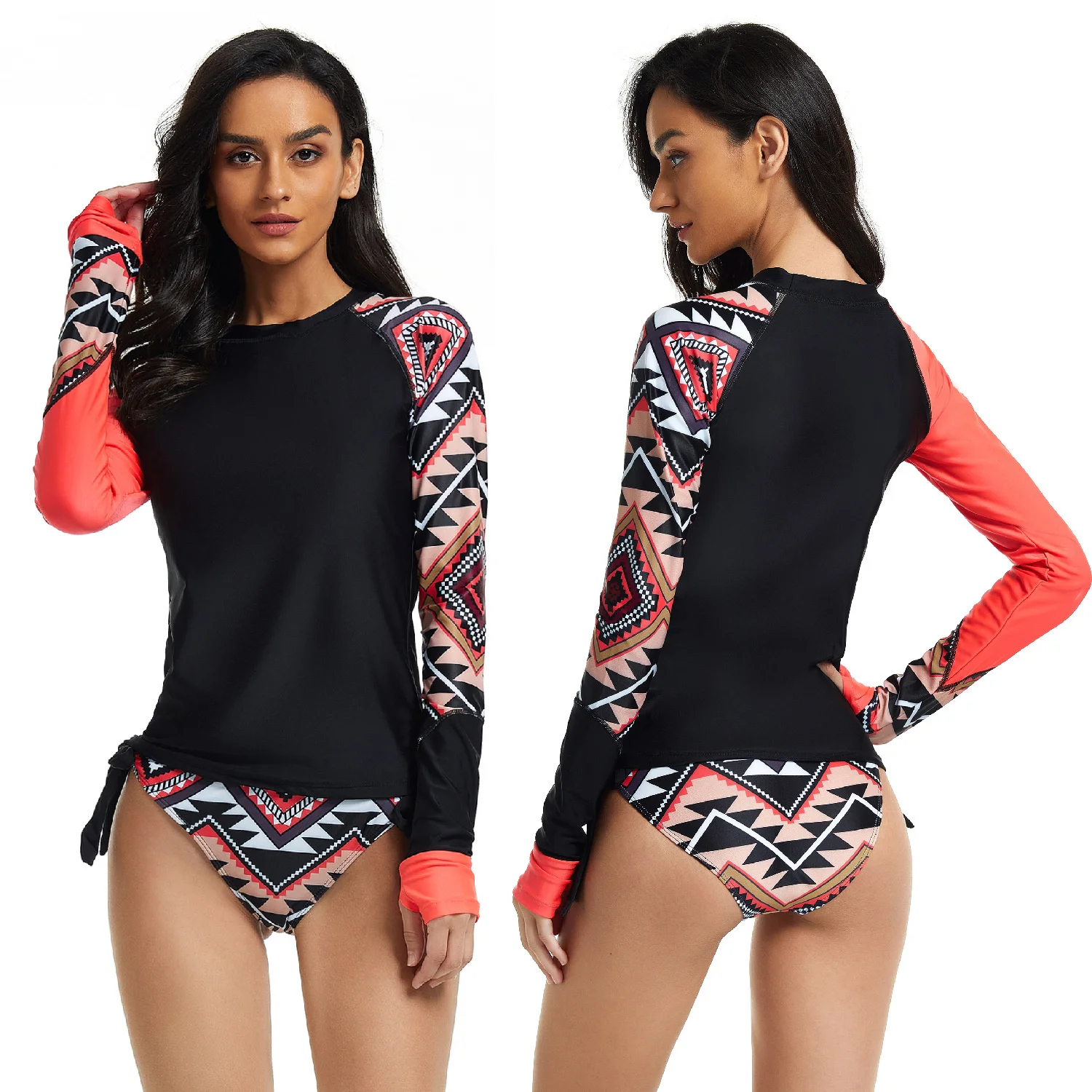 

Split Long Sleeved Surf Suit Sunscreen Women's Swimsuit Diving Suit Sexy Swimsuit Onihua 727002