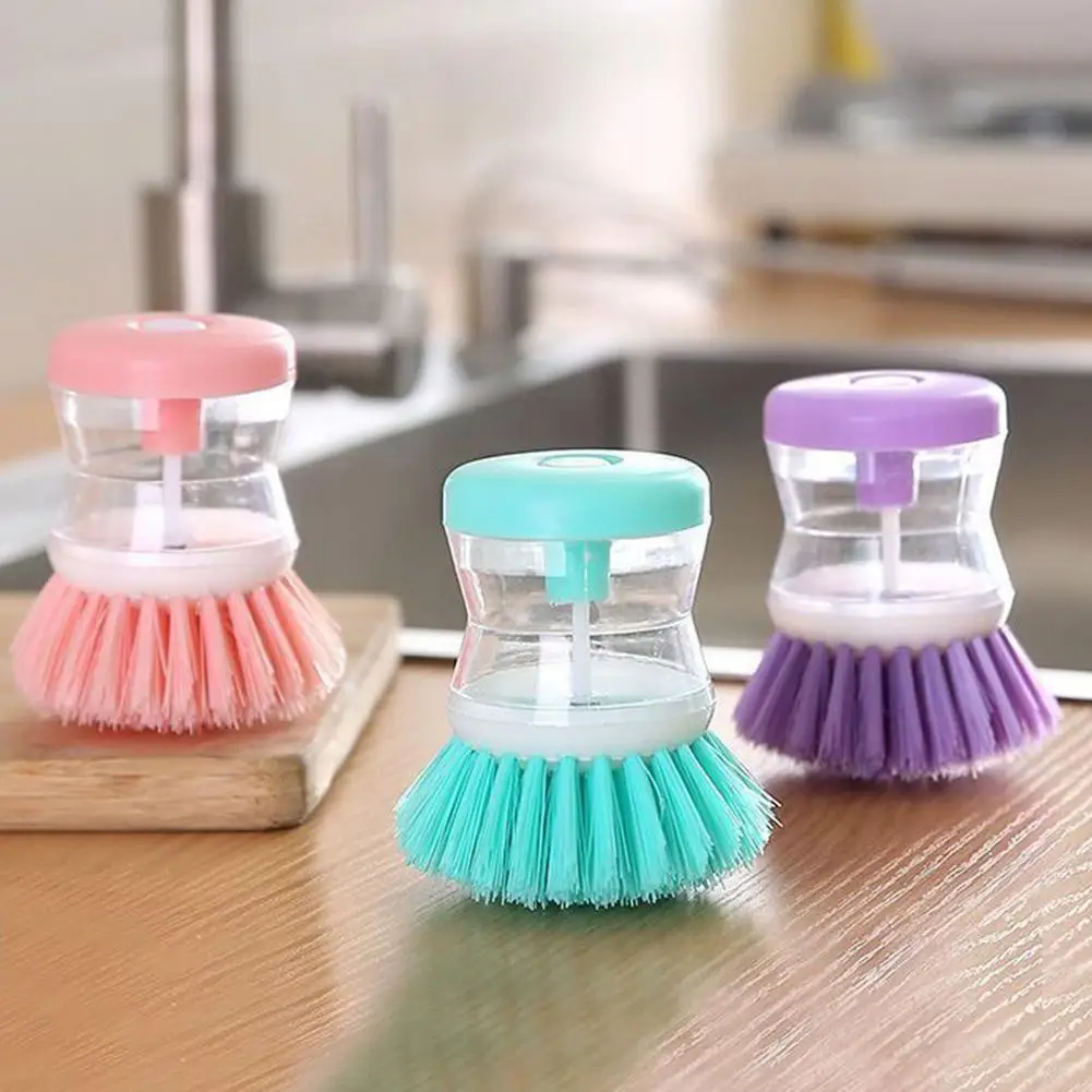 

Kitchen Wash Pot Dish Brush With Dispenser Liquid Filling Not Does Cleaning Pressing Hurt Pan Brushes By Automatic L5s0