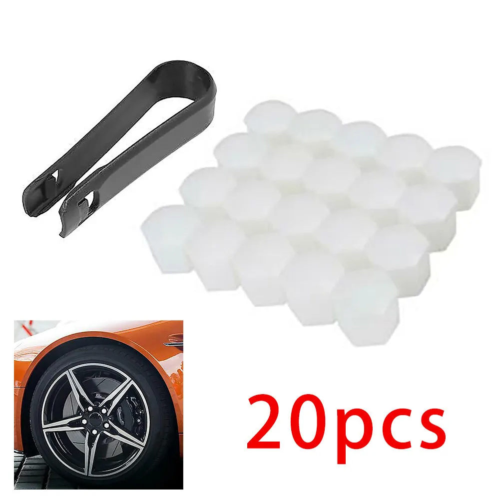 

20Pcs 19mm White Universal Car Wheel Nut Lug Hub Screw Rim Bolt Covers Dust Cap Automobiles Wheel Center Cap