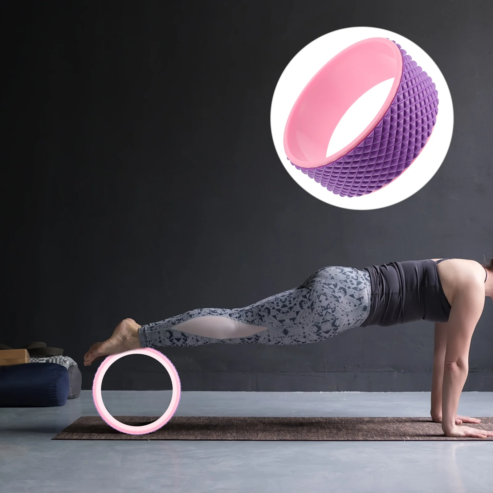 

1Pc Yoga Wheel Backbend Wheel Pilates Circle Roller Yoga Training Tool