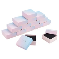 15pcs cardboard jewelry set gift box ring necklace bracelets earring gift packaging boxes with sponge inside square pink