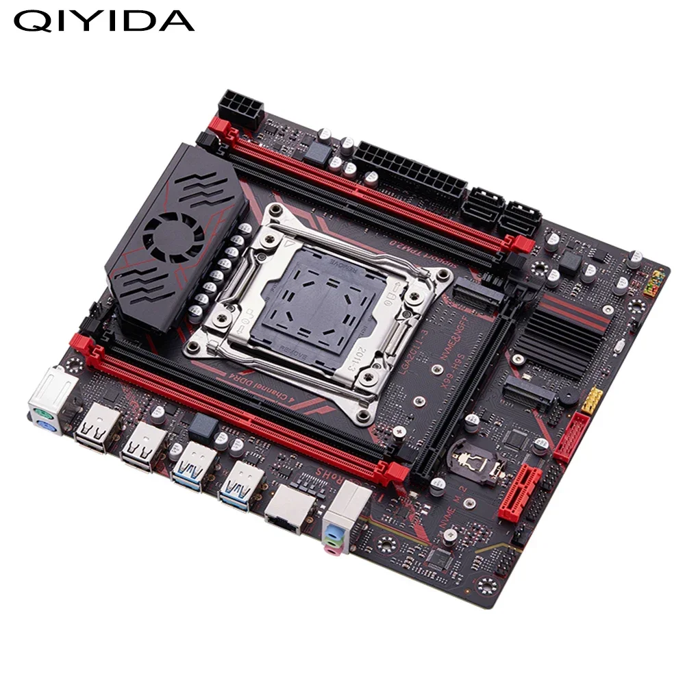 Комплект материнской платы Qiyida X99 LGA2011 3 Xeon E5 2680 V4 2*8 ГБ 16 DDR4 3200 МГц 4 канала NVME USB3.0