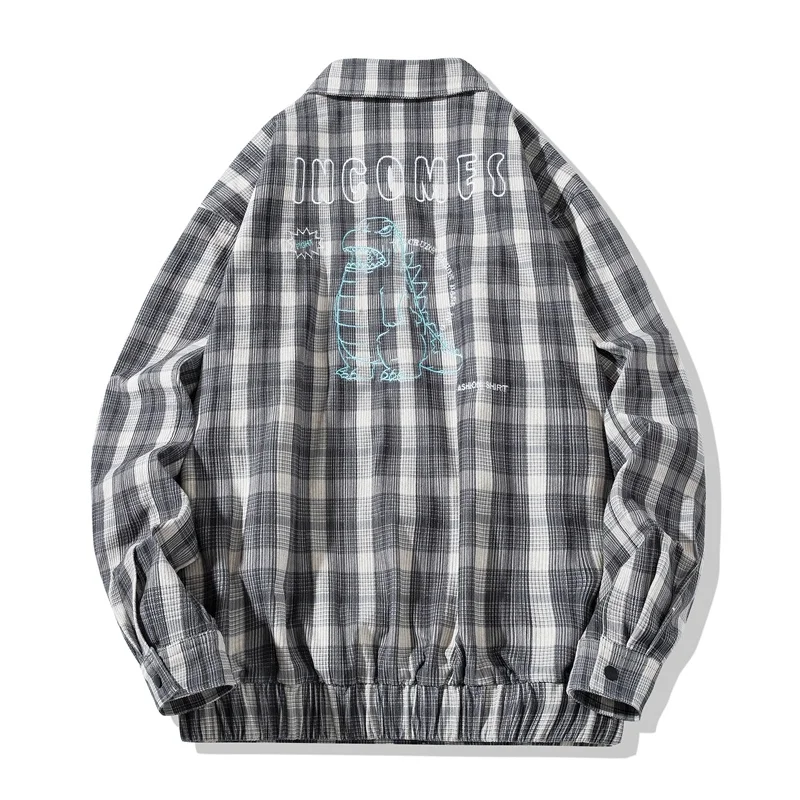 

Men's Button Men's Shirt Student Trendy Fashion Jacket Down Regular Fit Long Sleeve Check L Casual Shirt