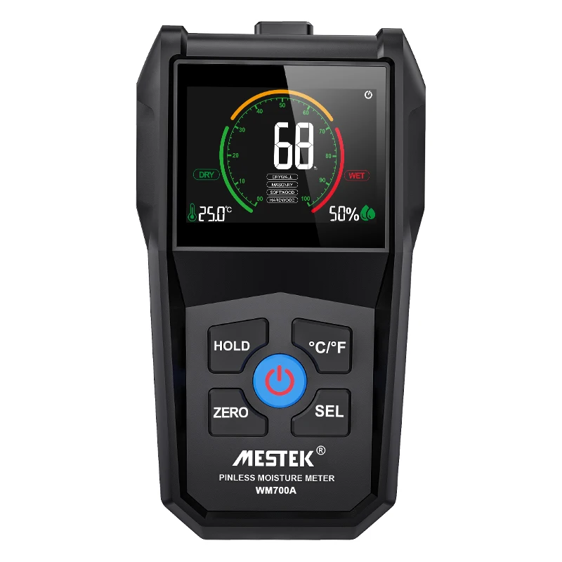 Mestek Indutivo Medidor de Umidade de Madeira Drywall Alvenaria Madeira Macia Teor de Água Detectar Não-contato Detector de Umidade de Madeira