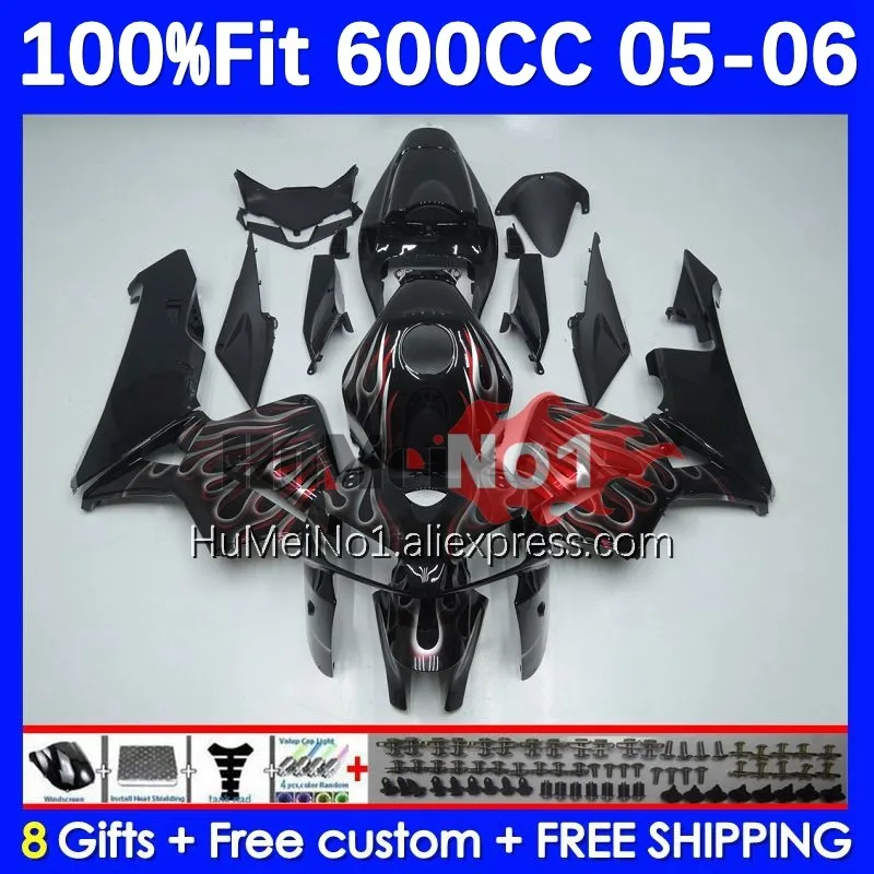 

Injection For HONDA CBR 600RR 600F5 600CC CBR600RR 107No.59 Red flames CBR600F5 CBR 600 CBR600 RR 2005 2006 F5 05 06 Fairings