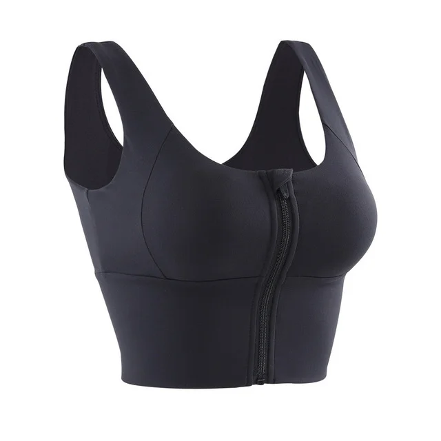 

Women Zipper XS Sports Bra Gym Workout Underwear Push Up Yoga Crop Top SEXY Athletic Vest Fitness Shirt Sportswear