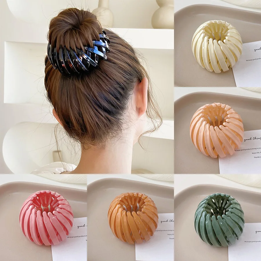 

1PC Fashion Women Bun Hair Claw Horsetail Buckle Hair Clips Bird Nest Expanding Female Ponytail Hair Accessories