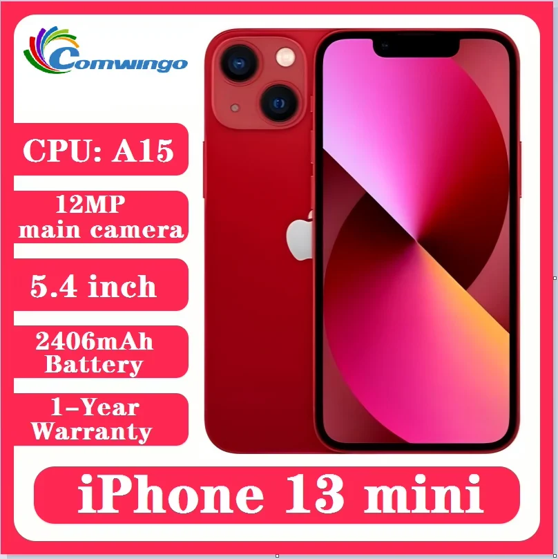 Фото Оригинальный Apple, используемый для iPhone 13 mini, разблокированный чип A15 128 ГБ/256 ГБ, IOS 15 5G Face ID, 5,4-дюймовый OLED-экран, 12 МП, двойная камера, мобильный телефон №1